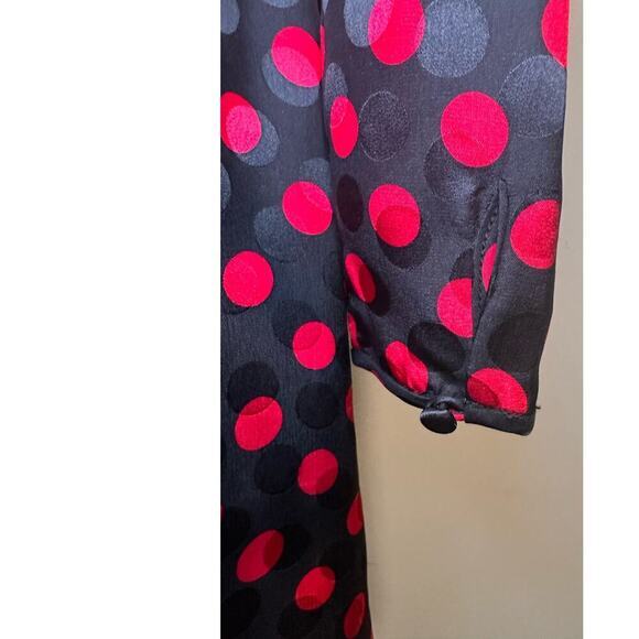 RE/DONE Sz M 80s Wrap Jacquard 100% Silk Polka Dot Mini Dress NWT‎ long sleeve - Picture 10 of 13